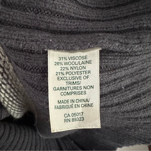 Size S Vintage Roots Wool Blend Grey Heathered Cardigan Sweater - Picture 6 of 6